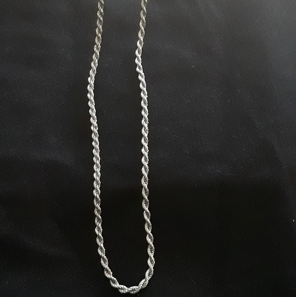 Vintage Monet Twisted Chain Necklace -  30" Patented Silver Tone Necklace - Picture 2 of 8